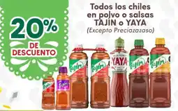 Soriana Híper Todos los chiles en polvo o salsas tajín o yaya oferta