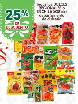 Soriana Híper Todos los dulces regionales o enchilados del departamento de dulcería oferta