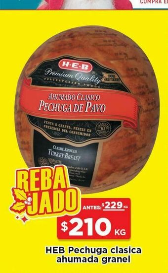 HEB Heb pechuga de pavo ahumada 1 kg oferta
