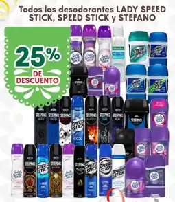 Soriana Híper Todos los desodorantes lady speed stick, speed stick y stefano oferta