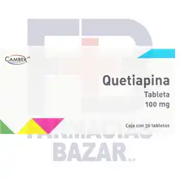 Farmacias Bazar QUETIAPINA 100MG 30 TABLETAS CAMBER oferta