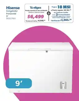 Sam's Club Hisense congelador horizontal 9' oferta