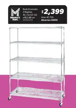 Sam's Club Rack Cromado 5 Repisas oferta