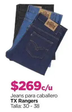 Chedraui TX Rangers jeans para caballero oferta