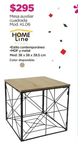 Chedraui Home Line mesa auxiliar cuadrada oferta