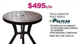 Chedraui Polycar mesa redonda oferta
