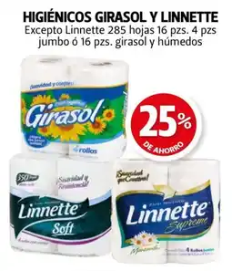 Farmacias Guadalajara Higiénicos girasol y linnette oferta