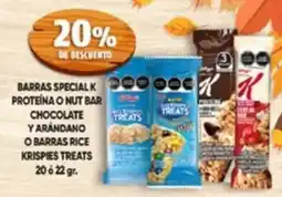 Farmacias Guadalajara Kellogg's barras special k proteína o nut bar chocolate oferta