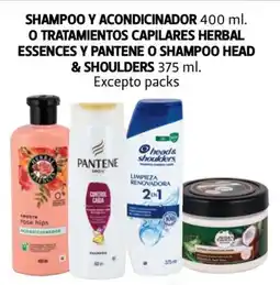 Farmacias Guadalajara Shampoo y acondicinador o tratamientos capilares herbal essences y pantene o shampoo head & shoulders oferta