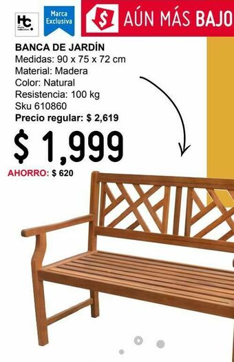 Banco de jardín madera acacia