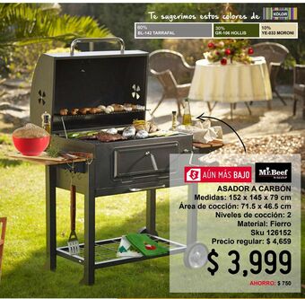 Sodimac Homecenter Asador de carbón con tapa y bandejas oferta