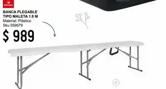 Banca plegable tipo maleta 180 cm
