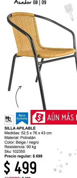 Silla poliratán apilable