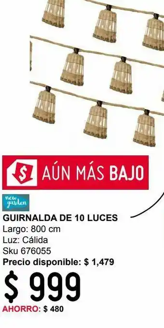 Guirnalda aurora serie 10 focos vintage