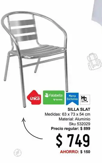 Silla slat aluminio
