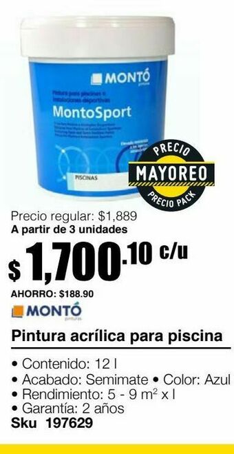Pintura acrílica 12 l piscina azul