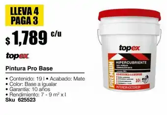 Sodimac Homecenter Pintura topex premium base pastel 19l oferta