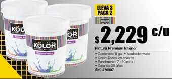 Sodimac Homecenter Pintura premium interior mate blanco 5 gl oferta