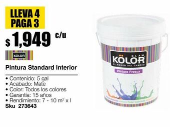 Sodimac Homecenter Pintura standard interior mate blanco 5 gl oferta