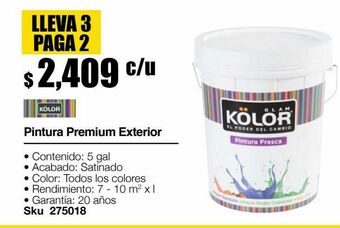 Sodimac Homecenter Pintura premium exterior satin blanco 5 gl oferta