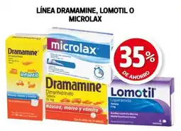 Farmacias Guadalajara Línea dramamine, lomotil o microlax oferta