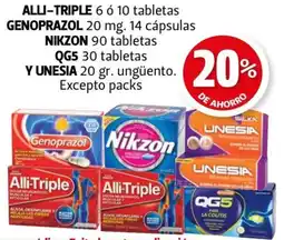 Farmacias Guadalajara Alli-Triple, Genoprazol 20 mg, Nikzon, QG5, y Unesia oferta