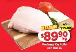 HEB Pechuga de pollo con hueso oferta