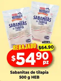 HEB HEB Sabanitas de tilapia oferta