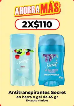HEB Secret antitranspirantes oferta