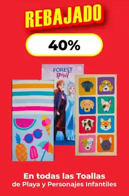 HEB En todas las toallas de playa y personajes infantiles oferta