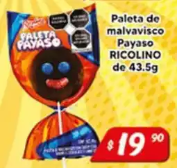 El Florido Ricolino paleta de malvavisco payaso oferta