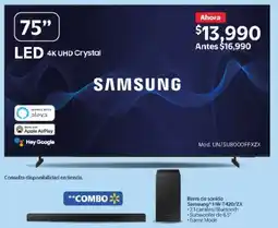 Walmart Samsung led 4k uhd crystal 75" oferta