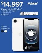 Walmart Telcel iPhone 16e oferta