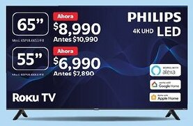 Walmart Philips 4k uhd led 65" oferta