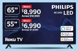 Walmart Philips 4k uhd led 65" oferta