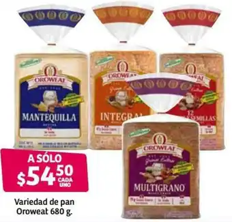 Soriana Híper Variedad de Pan Oroweat 680g oferta