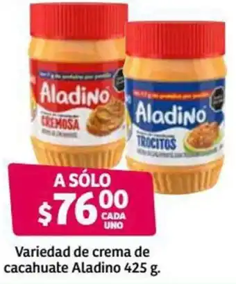 Soriana Híper Variedad de Crema de Cacahuate Aladino 425g oferta