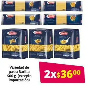 Soriana Híper Variedad de Pasta Barilla 500g (Excepto Importación) oferta