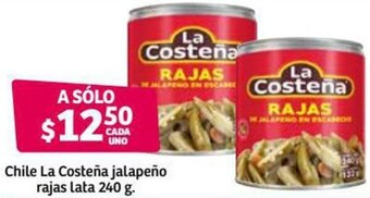 Soriana Híper Chile La Costeña Jalapeño Rajas 240g oferta