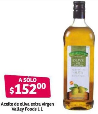 Soriana Híper Aceite de Oliva Extra Virgen Valley Foods 1L oferta