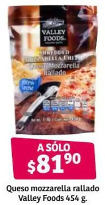 Queso Mozzarella Rallado Valley Foods 454g