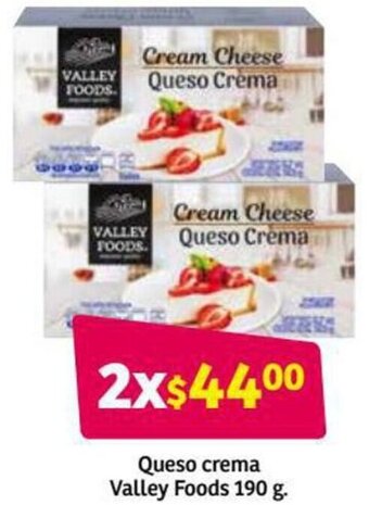 Soriana Híper Queso Crema Valley Foods 190g oferta