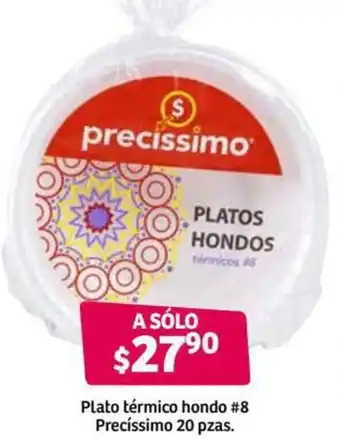 Soriana Híper Plato Térmico Hondo #8 Precíssimo 20 pzas oferta