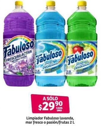 Limpiador Fabuloso Lavanda, Mar Fresco o Pasión/Frutas 2L