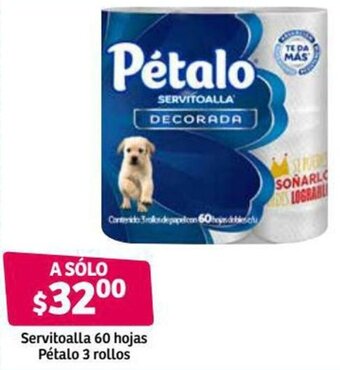 Soriana Híper Servitoalla 60 Hojas Pétalo 3 Rollos oferta