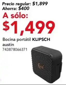 City Club Klipsch bocina portátil austin oferta