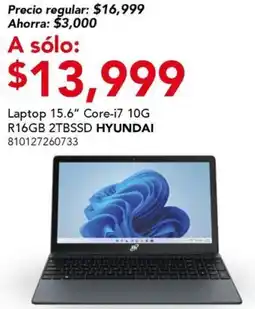 City Club Hyundai laptop 15.6" core-i7 10g r16gb 2tbssd oferta