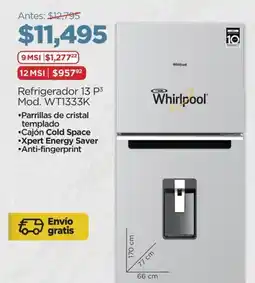 Chedraui Whirlpool refrigerador 13 P³ oferta