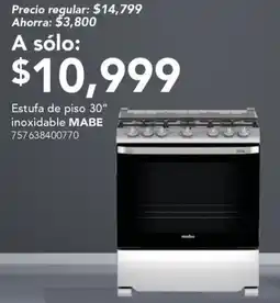 City Club Mabe estufa de piso 30" inoxidable oferta
