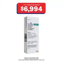 Farmacias Benavides 7.5 mg Tirzepatida/0.6 ml Solución oferta